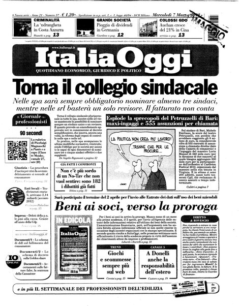 Italia oggi : quotidiano di economia finanza e politica